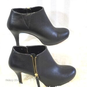 MADDEN GIRL BLACK HEEL ANKLE BOOTS SIDE ZIPPER CLOSURE SIZE